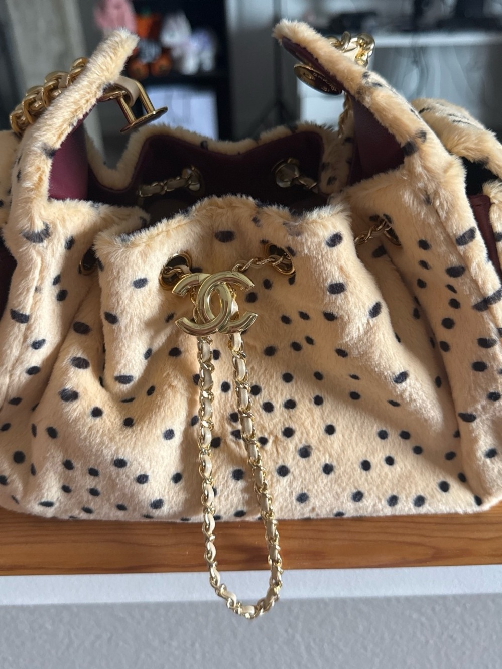 CC polka dot shoulder bag